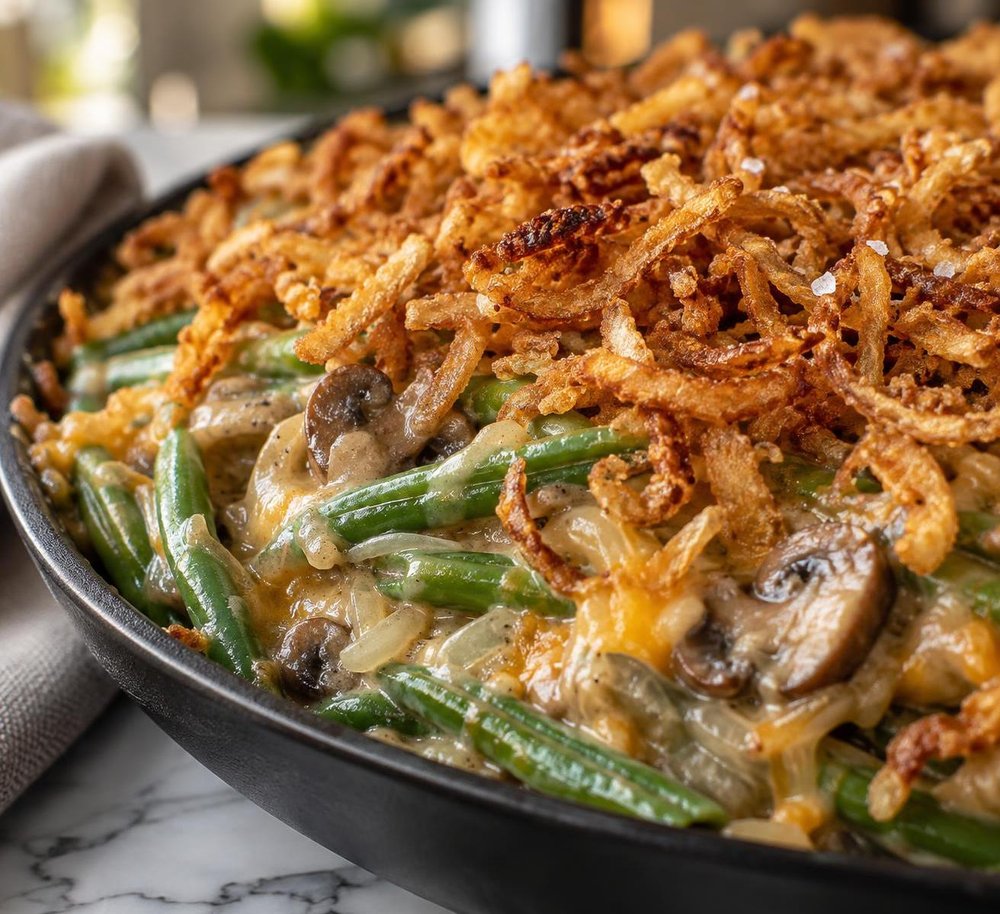 From-Scratch Green Bean Casserole with Mushrooms