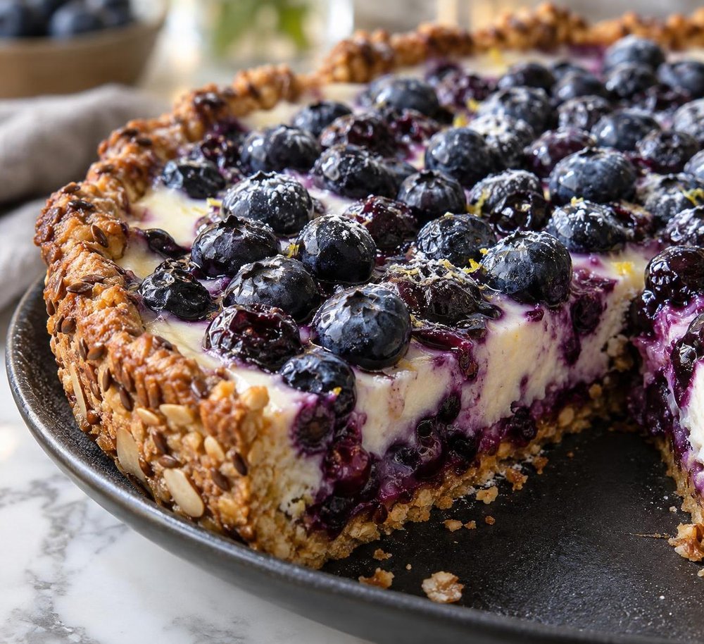 Blueberry Pie with Almond-Flax Crust
