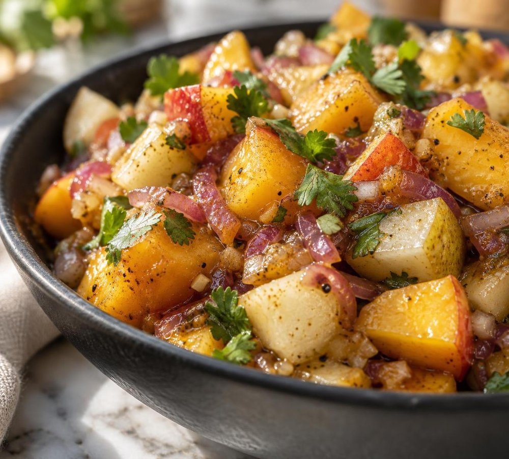 Curried Peach-and-Pear Fruit Salsa