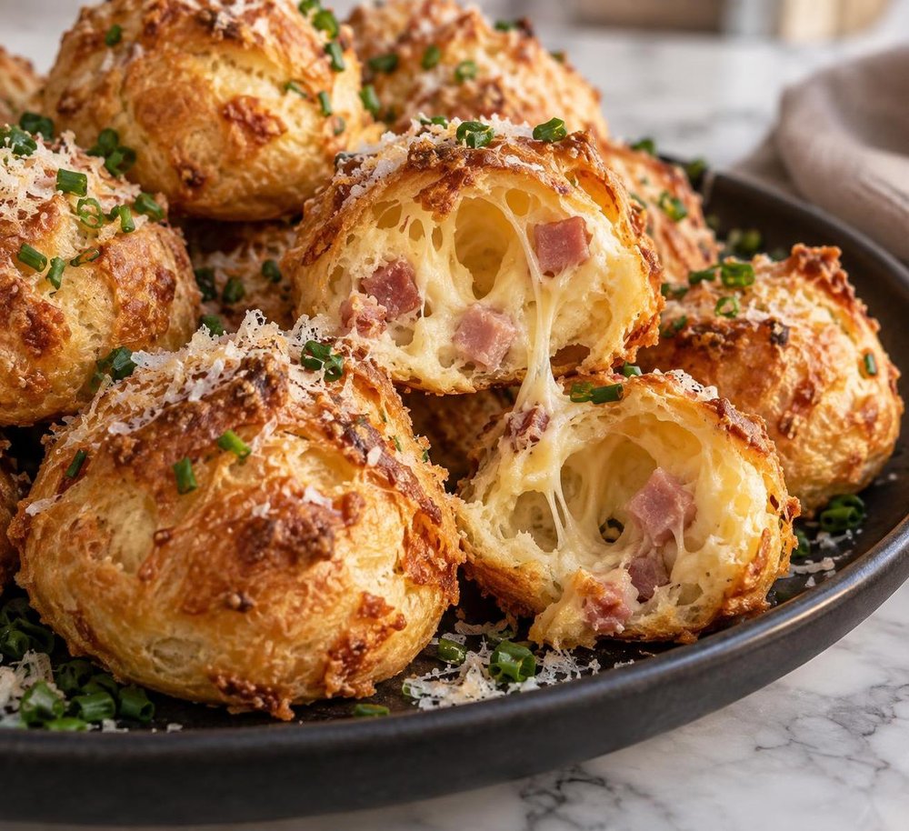 Ham and Gruyère Gougères