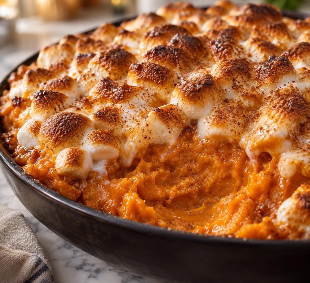Mashed Sweet Potatoes with Marshmallows