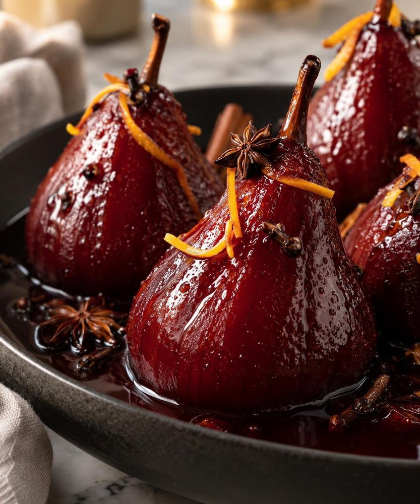 Pressure Cooker Port Wine–Poached Pears