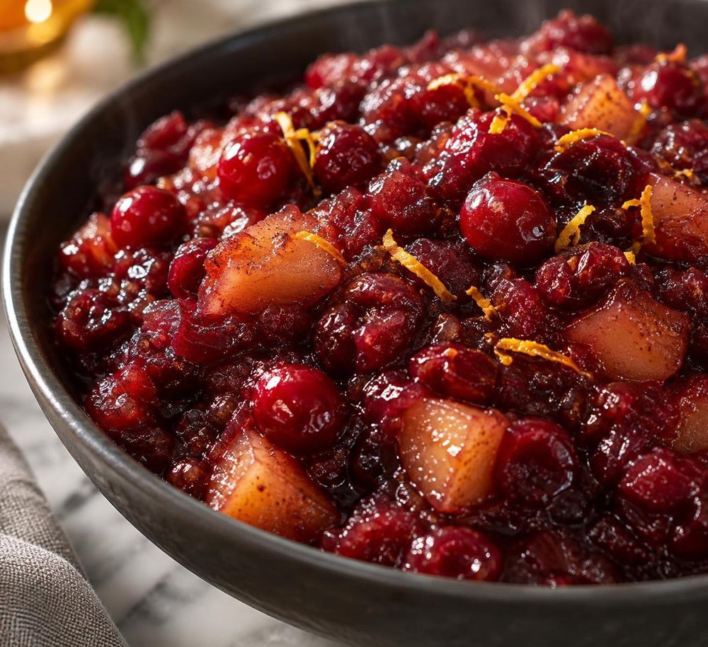 Festive Cranberry–Apple Compote