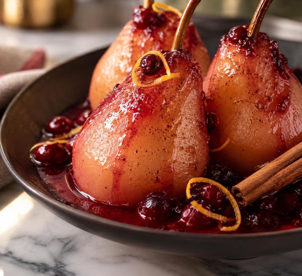 Blushing Cranberry Pears
