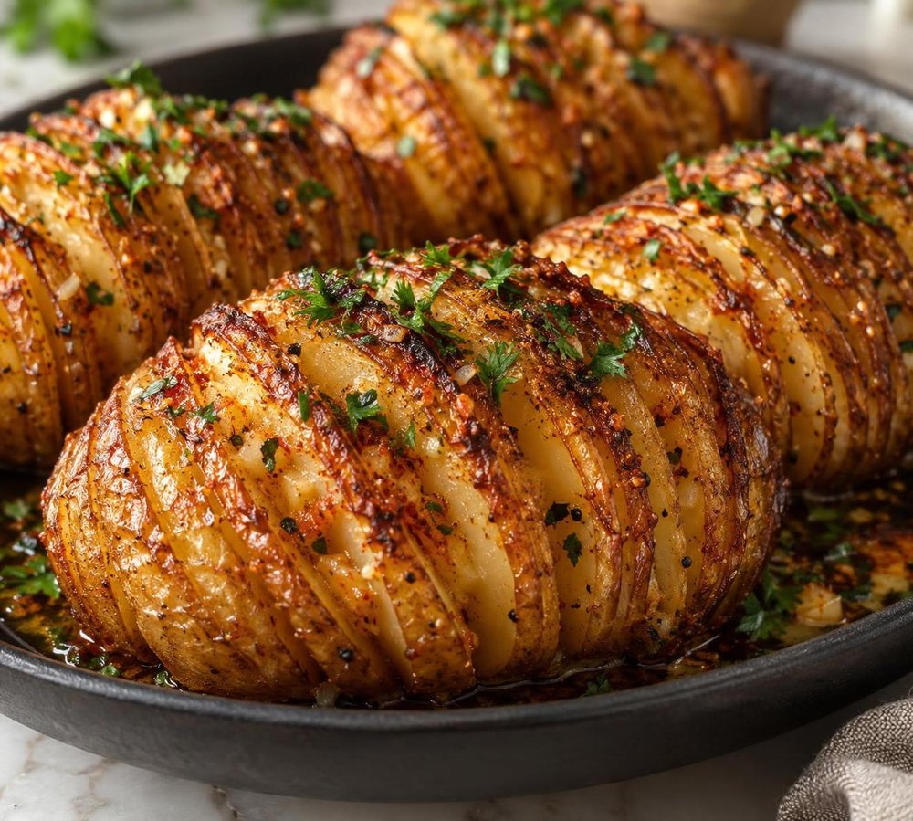 Air Fryer Hasselback Potatoes