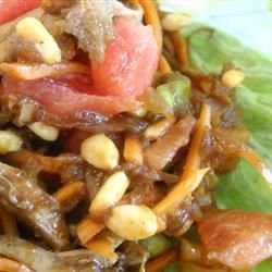 Watermelon and Pork Lettuce Cups