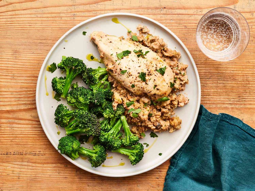 One-Pan Chicken with Herb Stuffing Casserole