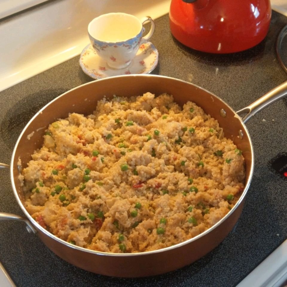 Parmesan Quinoa with Peas and Tomatoes