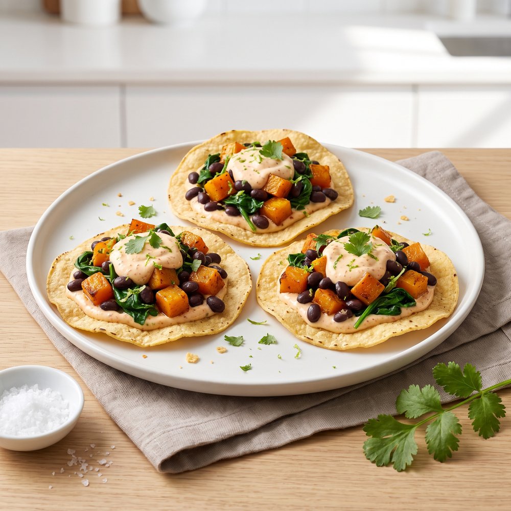 Black Bean and Butternut Squash Tostadas