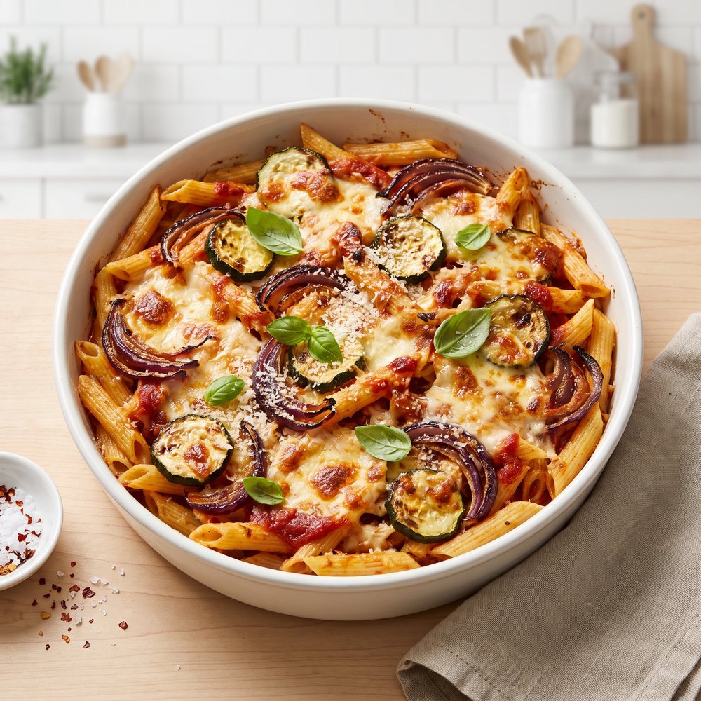 Baked Zucchini and Pasta Casserole