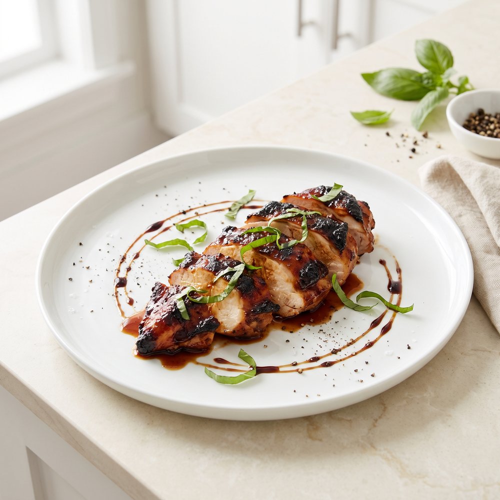 Honey Balsamic Chicken with Fresh Basil