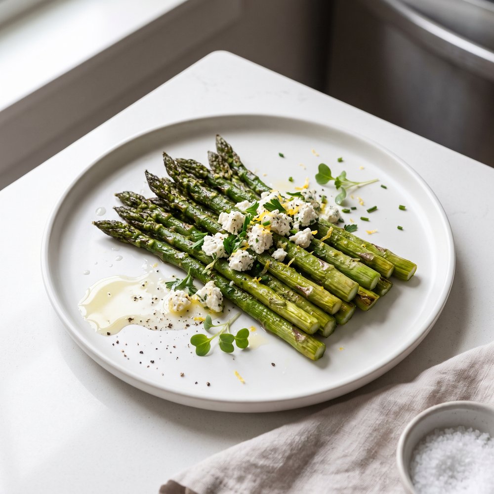Roasted Asparagus with Herb Goat Cheese