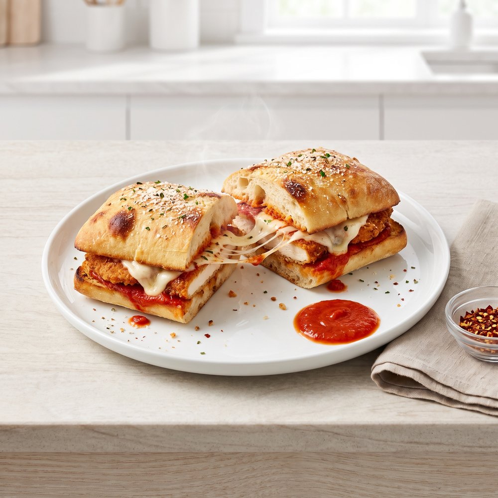 Quick Chicken Parmesan Ciabatta Sandwich