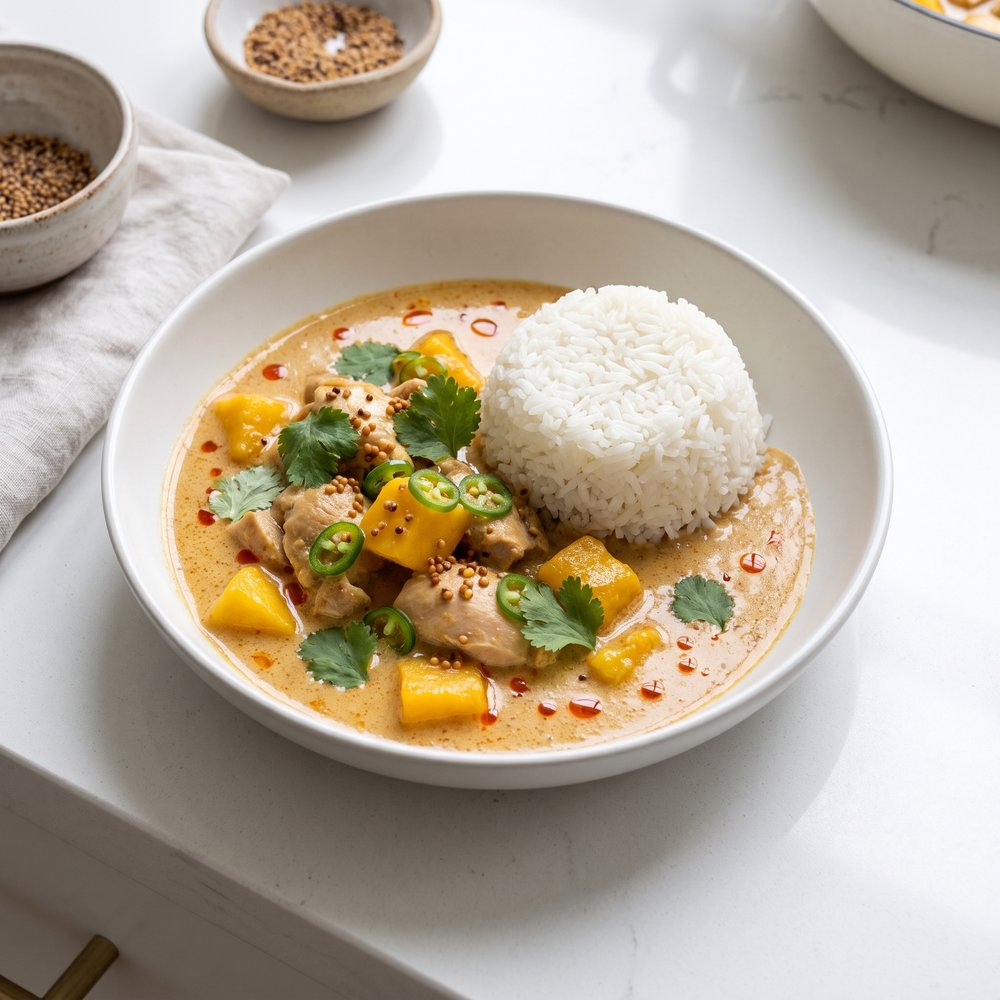 Spicy Indian Chicken and Mango Curry