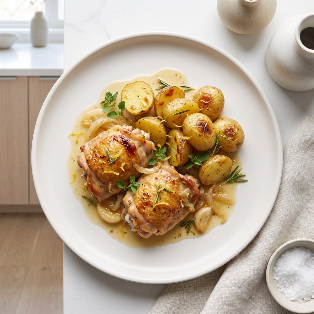 Crockpot Greek-Style Lemon Chicken with Potatoes