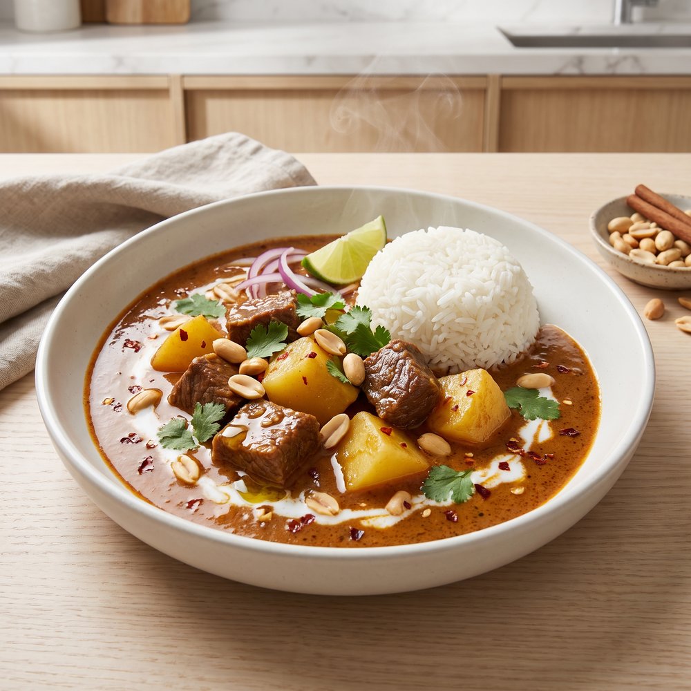 Slow Cooker Beef Massaman Curry (2250 kcal OMAD)