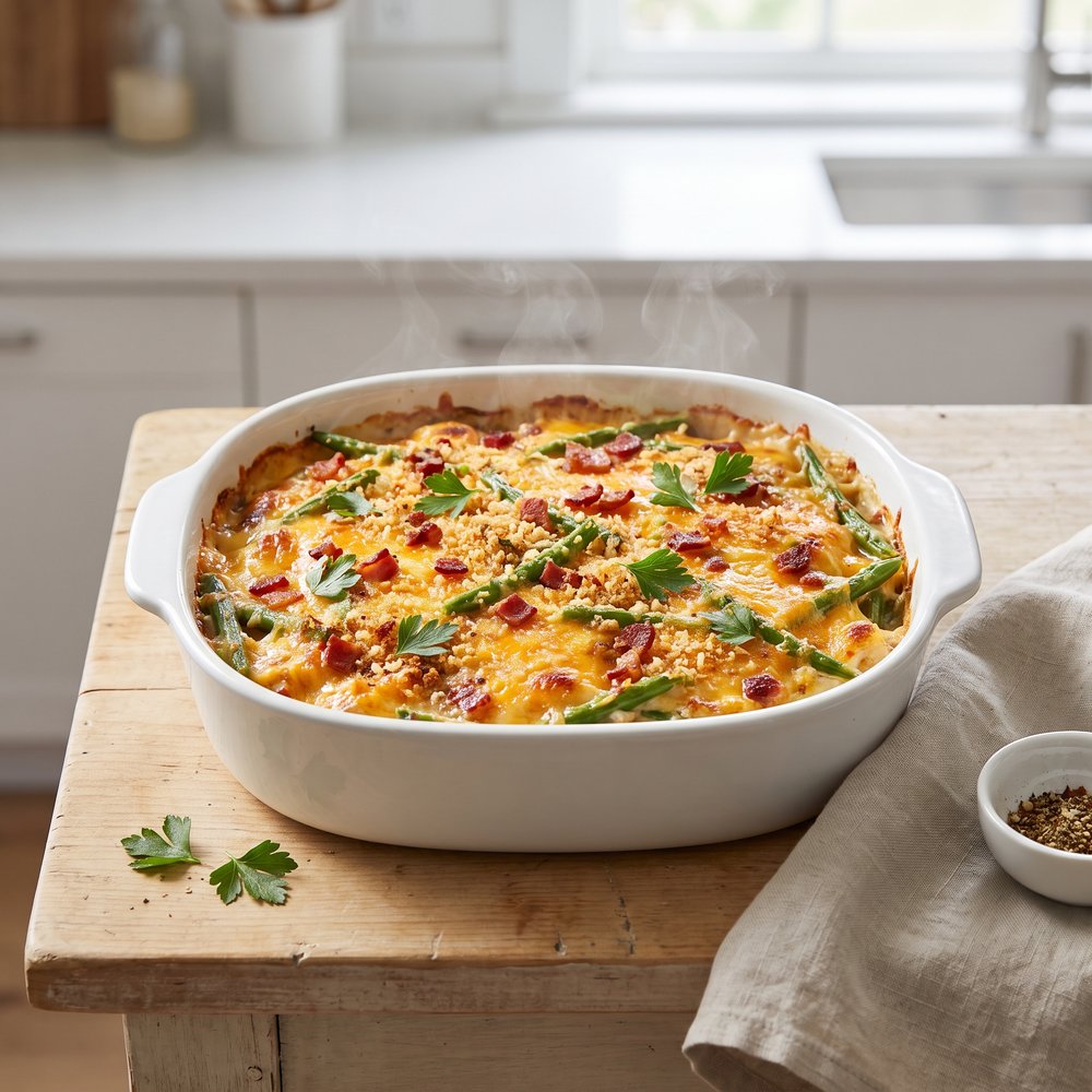 Cheddar Chicken and Green Bean Bake