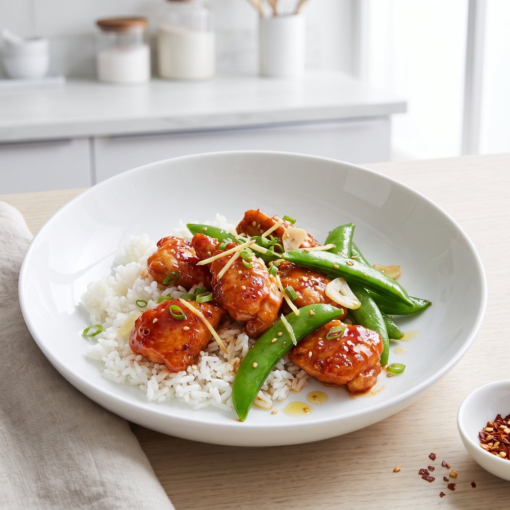 Sriracha Chicken Snap Pea Stir-Fry