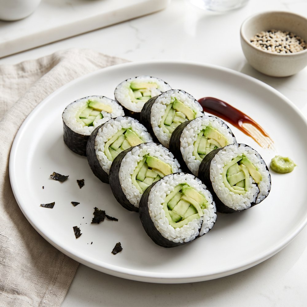 Cucumber and Avocado Sushi