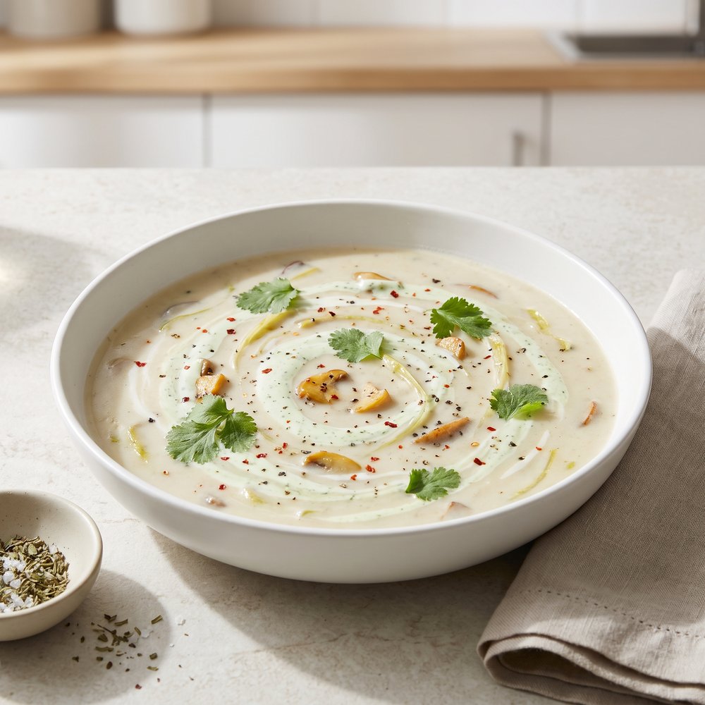 Creamy Mushroom & Endive Soup