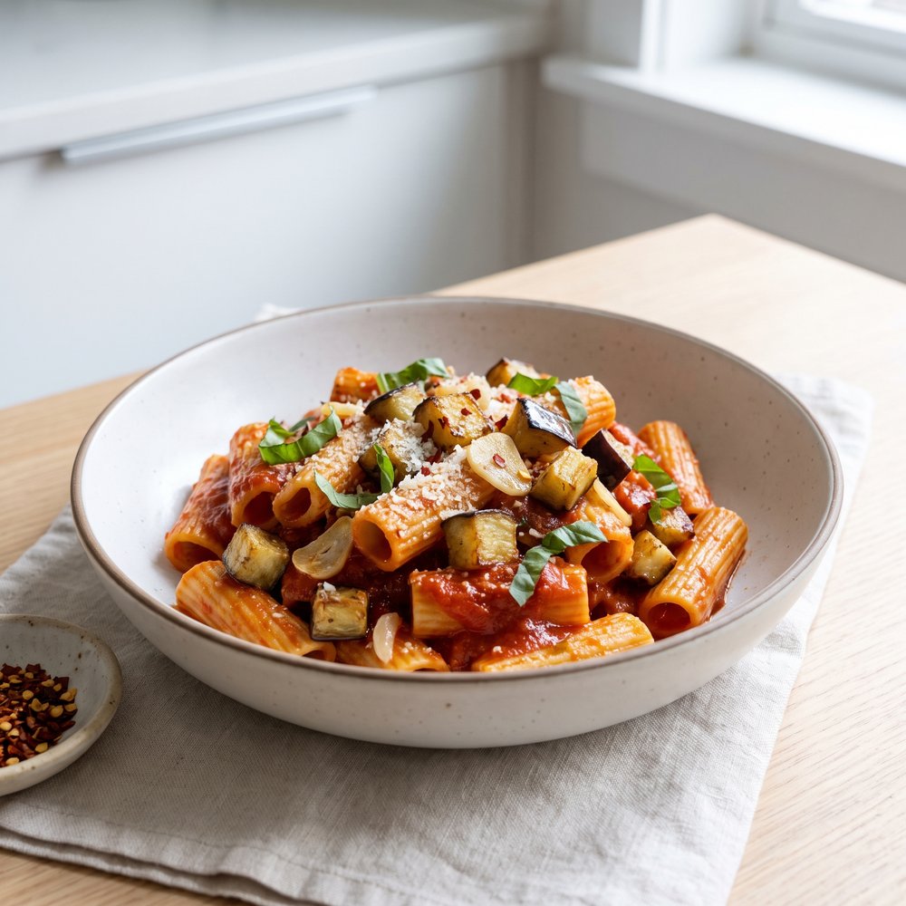 Rigatoni with Eggplant and Tomato
