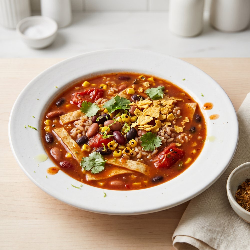 Ultra-Hearty Plant-Based Tortilla Soup