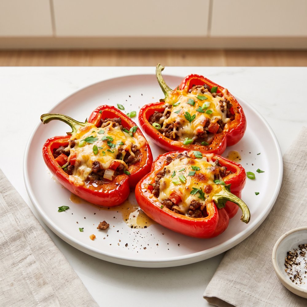 Quick Weeknight Beef-Stuffed Peppers