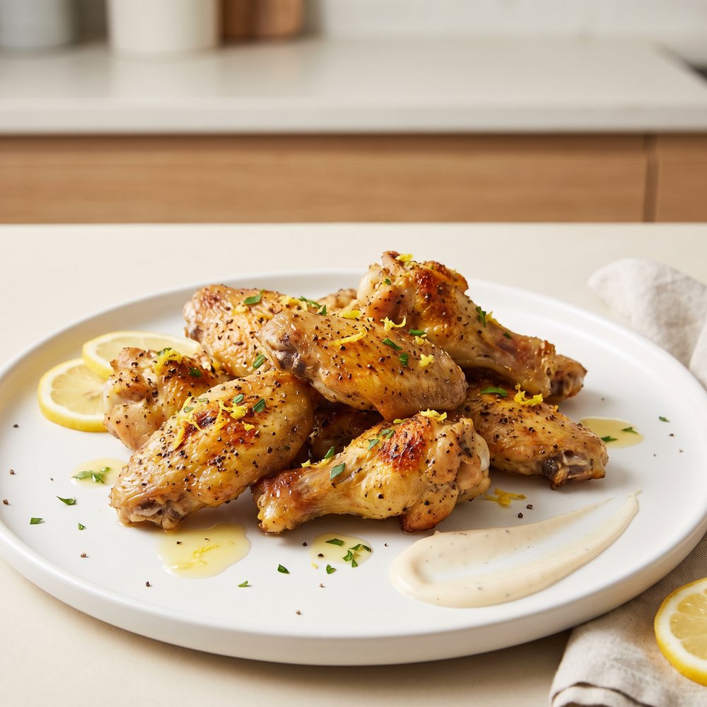 Crisp Lemon-Pepper Baked Chicken Wings
