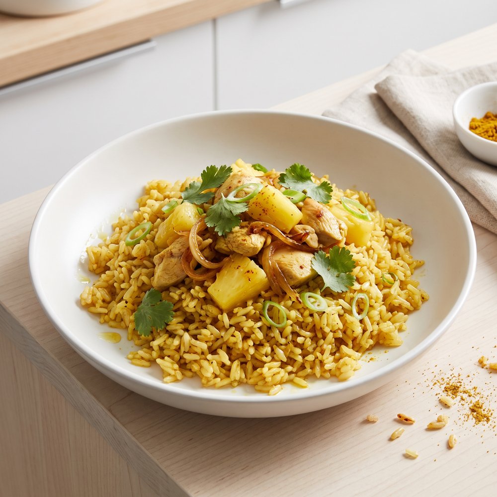 Pineapple Curry Chicken Fried Rice