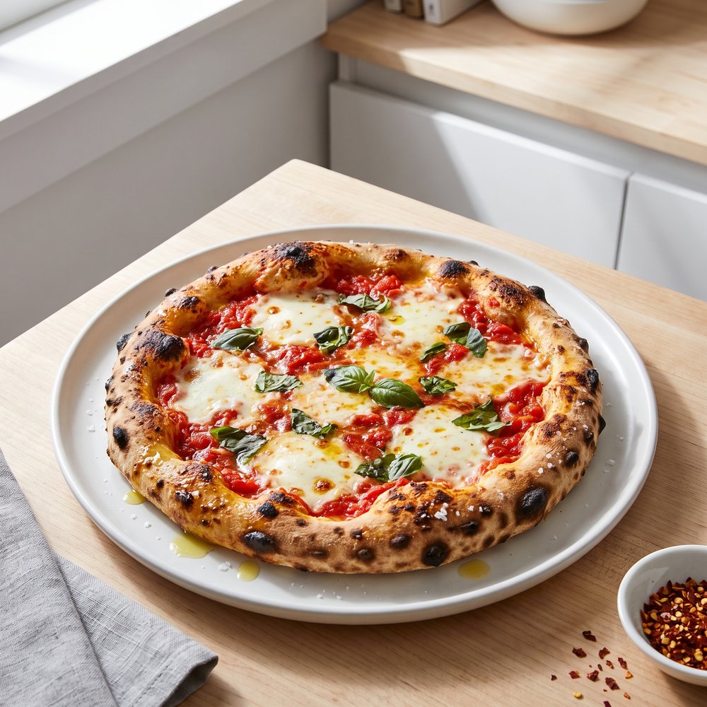Char-Grilled Margherita Pizza with Crispy Crust
