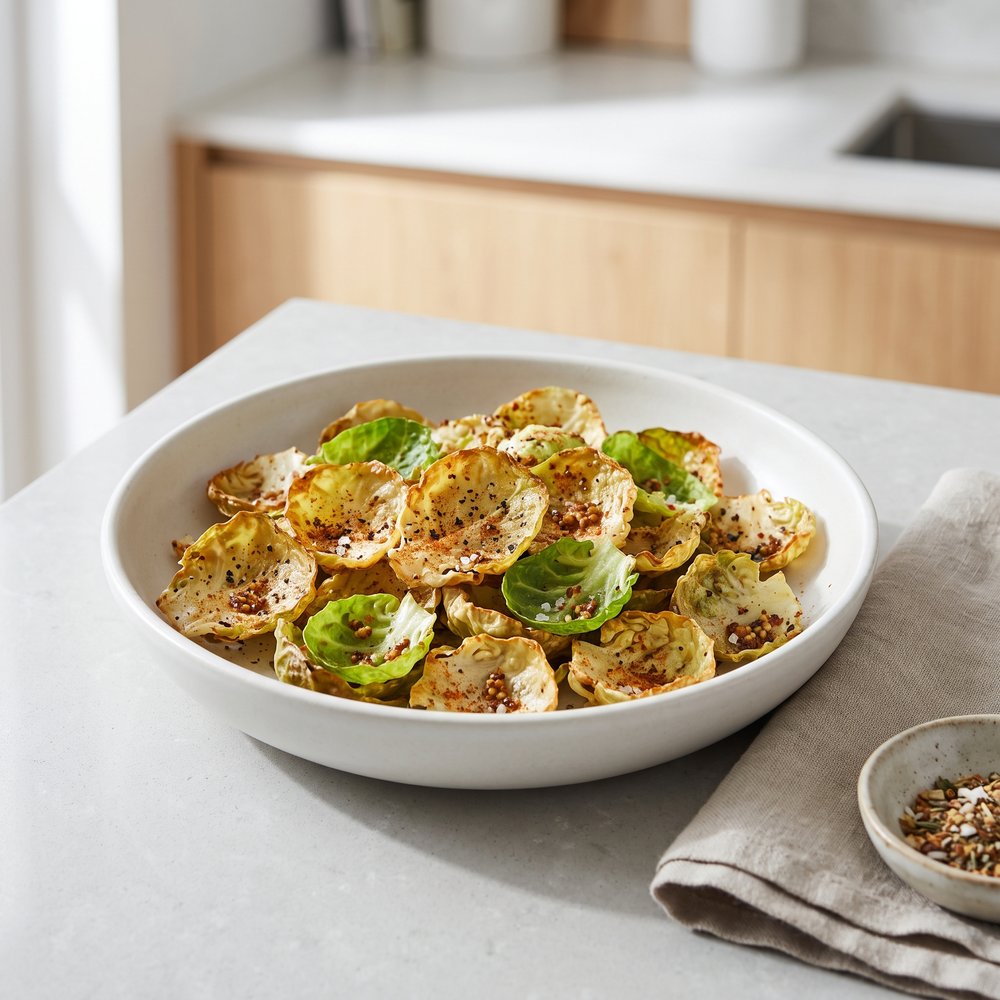 Crispy Spiced Brussels Sprout Chips