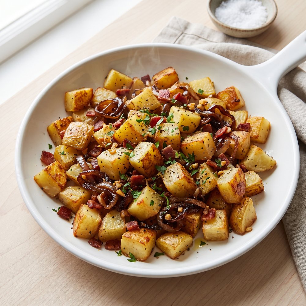 Homefried Potatoes with Garlic and Bacon