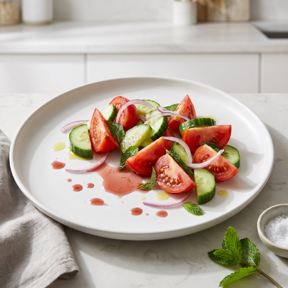 Tomato Cucumber Salad with Mint