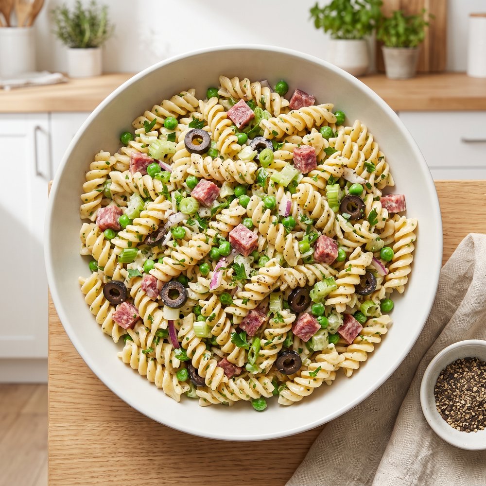 Creamy Italian-American Fusilli Salad