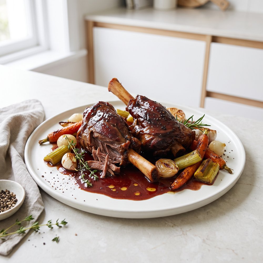 Braised Lamb Shanks in Red Wine