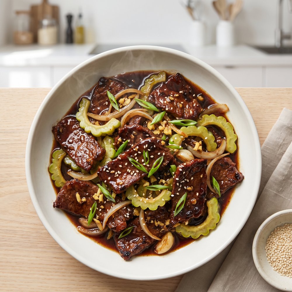 Beef Stir-Fry with Bitter Melon in Black Bean Sauce