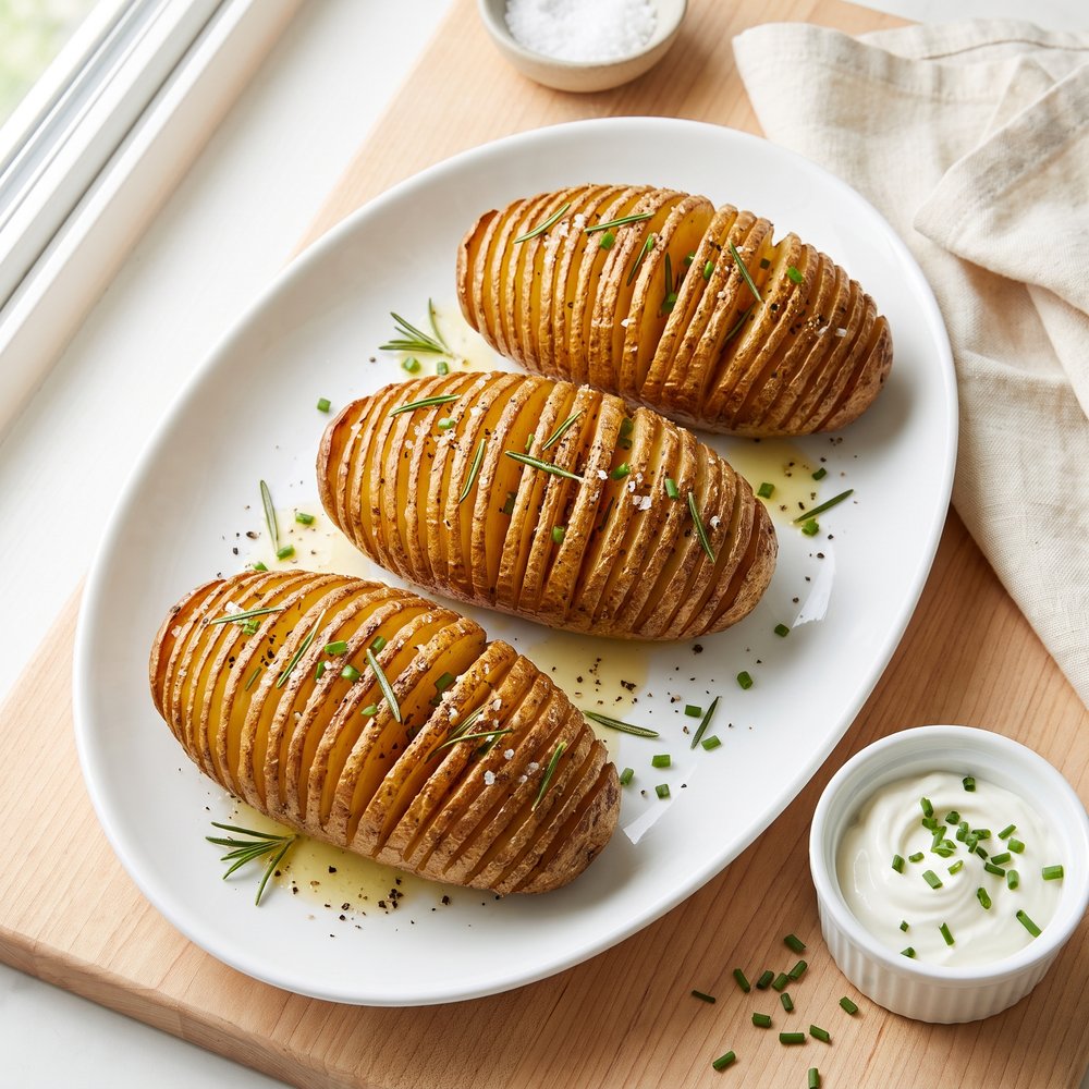Simple Hasselback Idaho Russet Potatoes