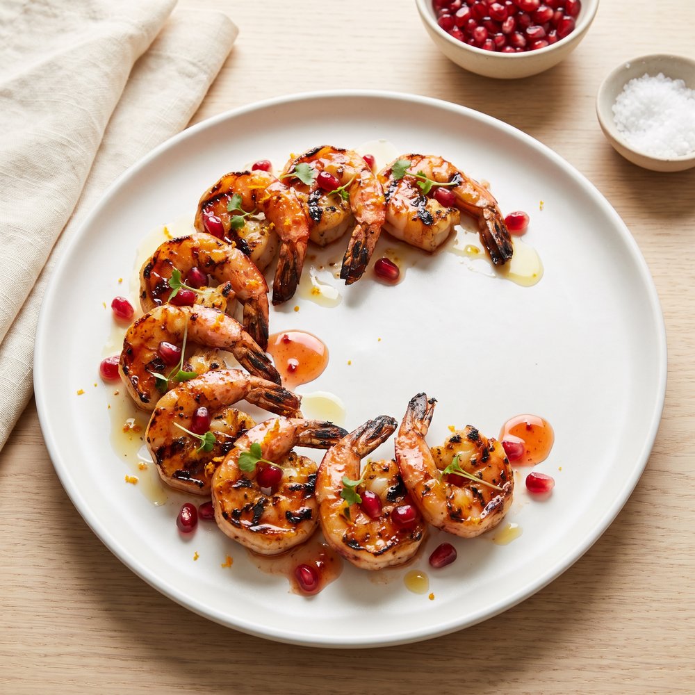 Grilled Shrimp in Pomegranate-Orange Marinade