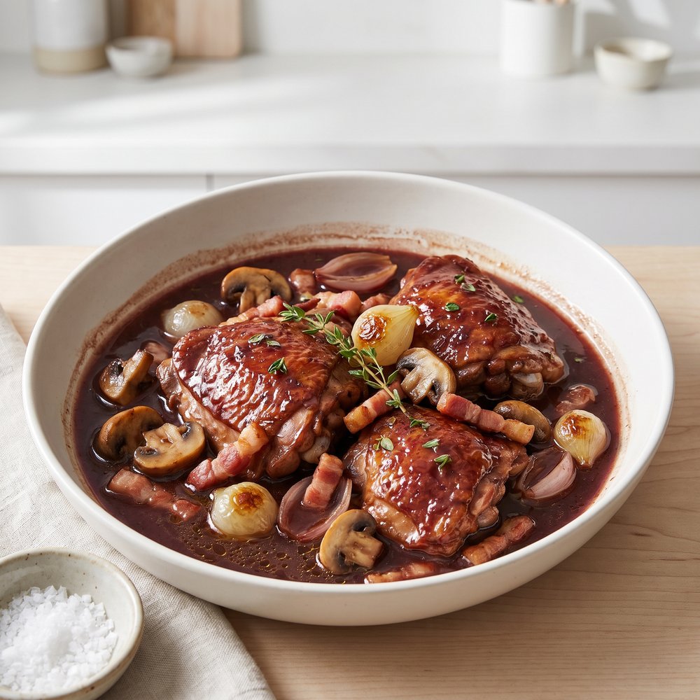 Chef John's Red Wine Braised Chicken (Coq au Vin)