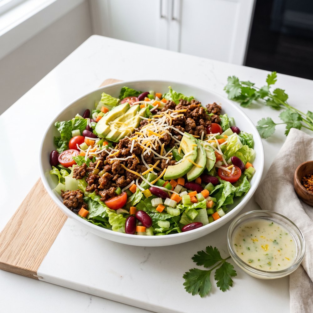 Lime-Champagne Taco Salad with Zesty Dressing