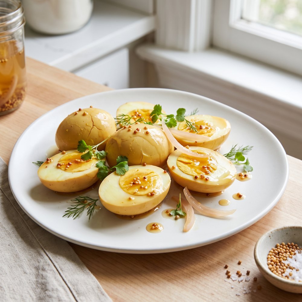 Turmeric-Mustard Pickled Eggs