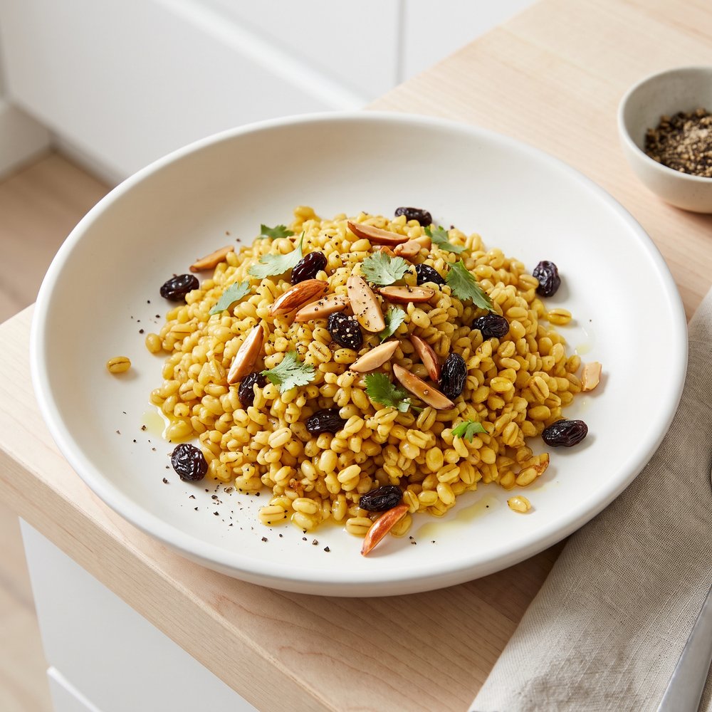 Indian-Spiced Barley Pilaf