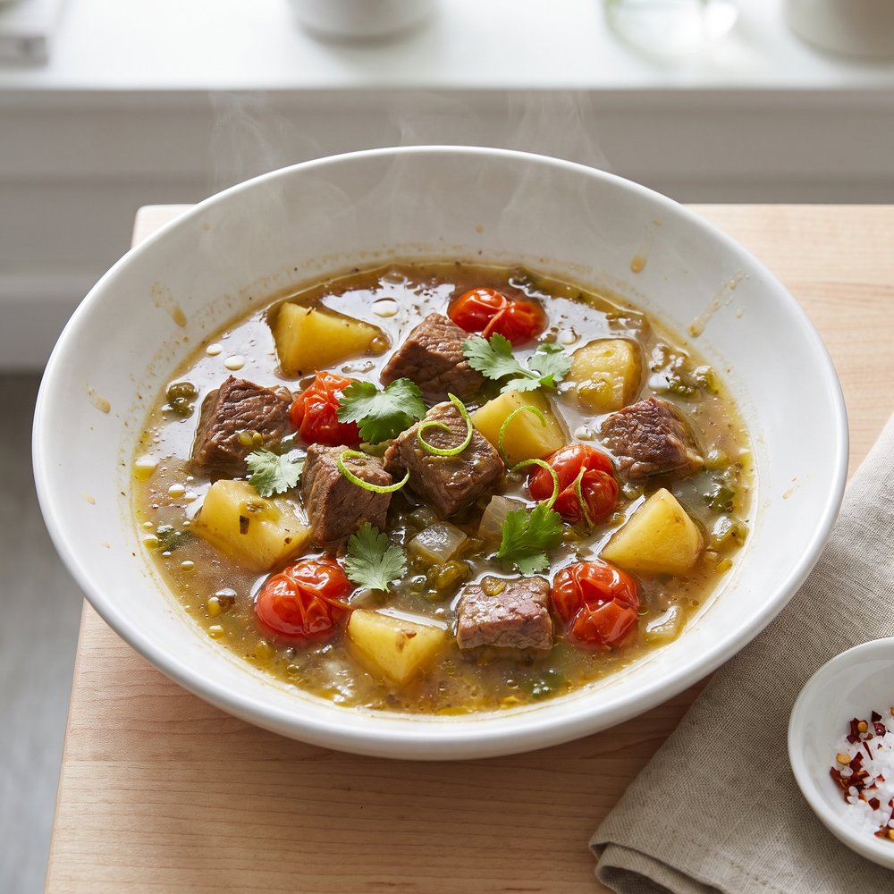 Hearty Green Chile Beef Stew