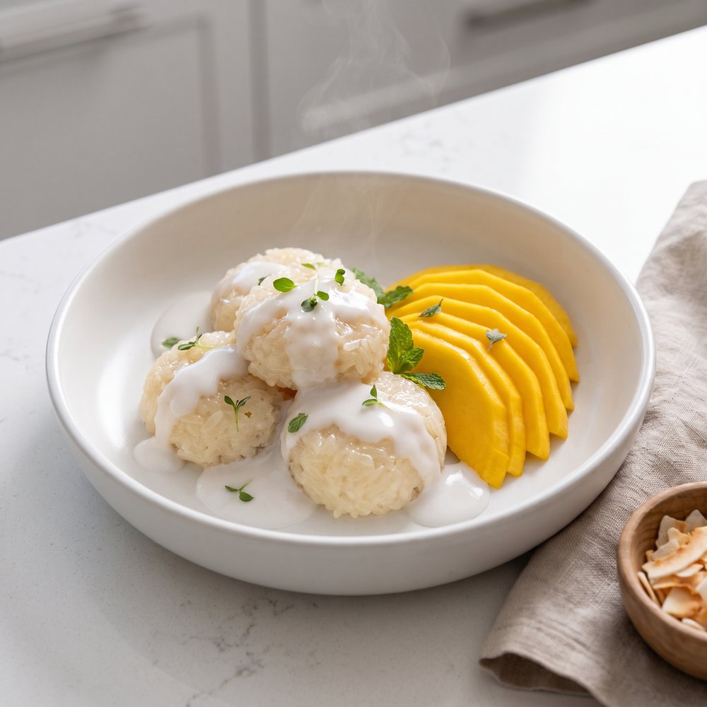 Mango with Sweet Coconut Rice