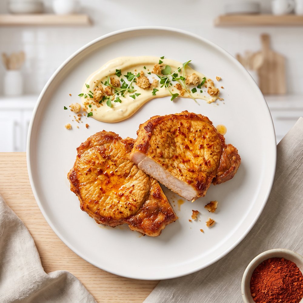 Crispy Air-Fried Breaded Pork Chops