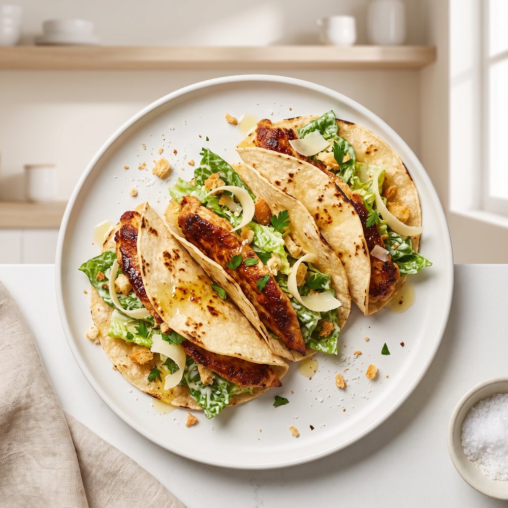 Caesar Chicken Smashed Street Tacos