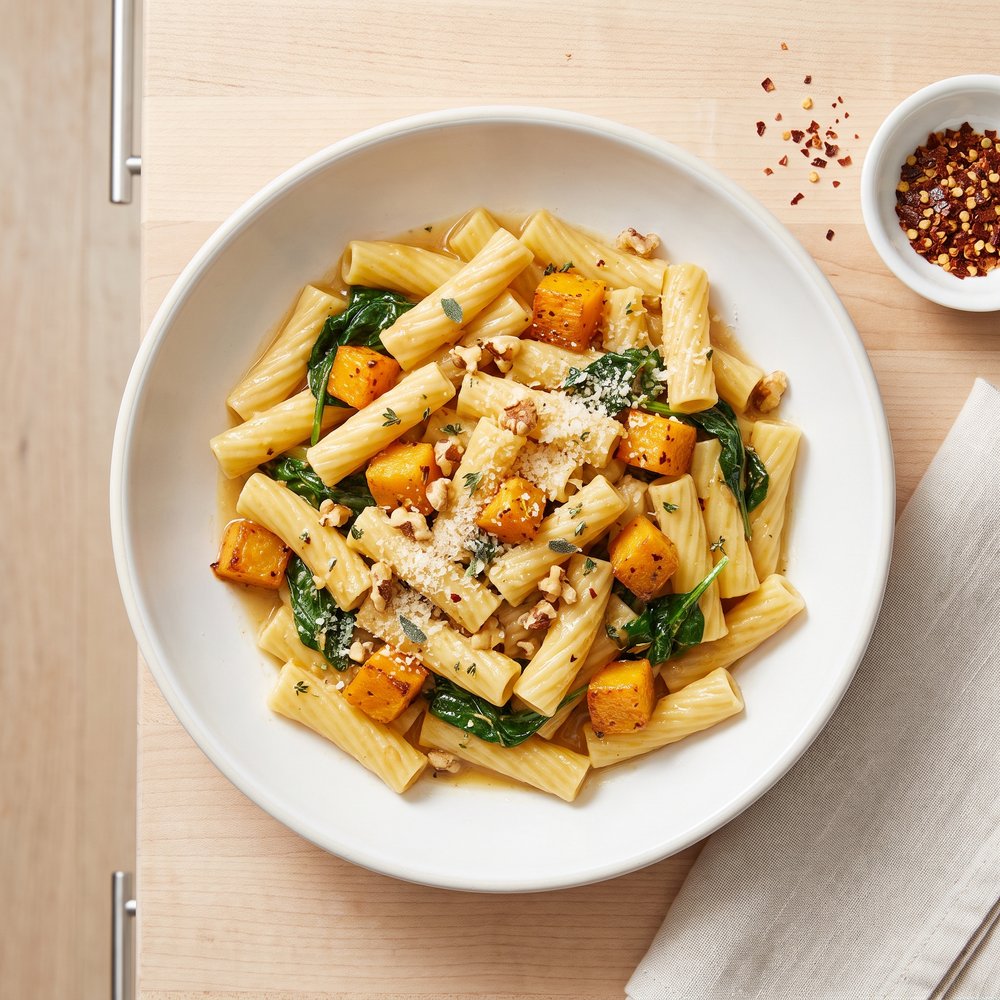 Butternut Squash Cream Sauce Pasta