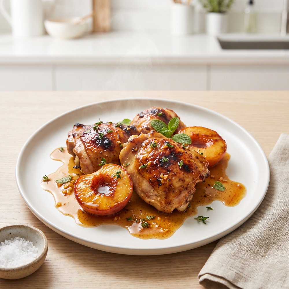 Baked Chicken with Peaches