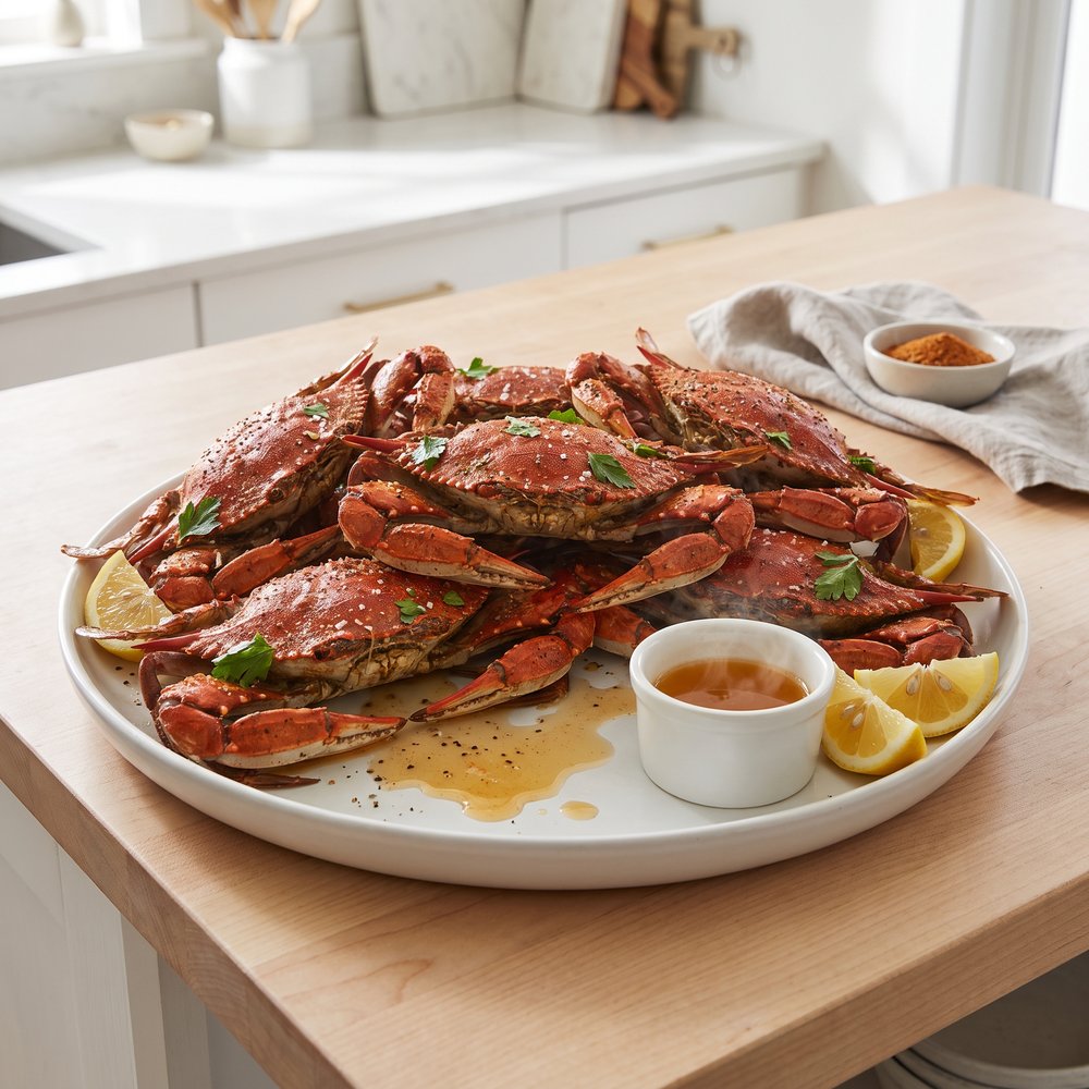 Beer-and-Vinegar Steamed Blue Crabs