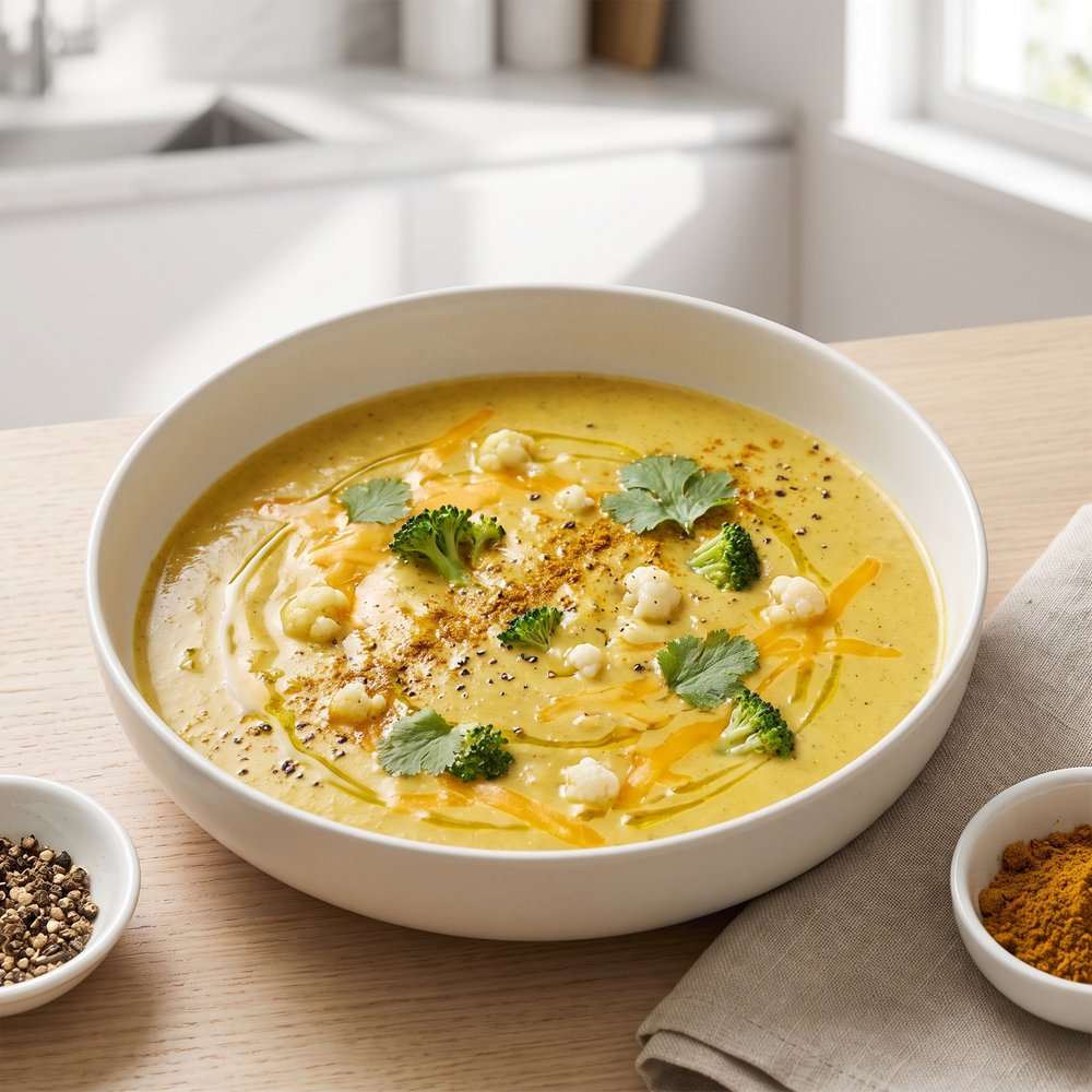 Tim Perry's Creamy Curried Cauliflower and Broccoli Soup
